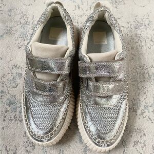 Dolce Vita Demo Silver Knit Sneakers